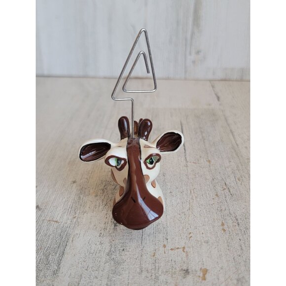 Swak photo holder giraffe head animal zoo vintage home decor - Picture 1 of 7